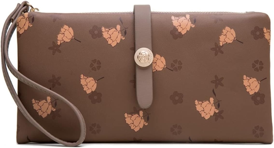 【20%OFFクーポン】長財布 レディース 2つ折り 大きい プリント ファスナー ボタン 財布 お手頃 大容量 カード入れ 小銭入れ スマホ入れ可 多機能 取り出しやすい 大人 ファッション 贈り物