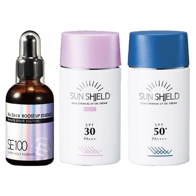 スーパーエッセンス No.ZERO 60ml とサンシールドゲル 2種 / SPF30 PA & SPF50