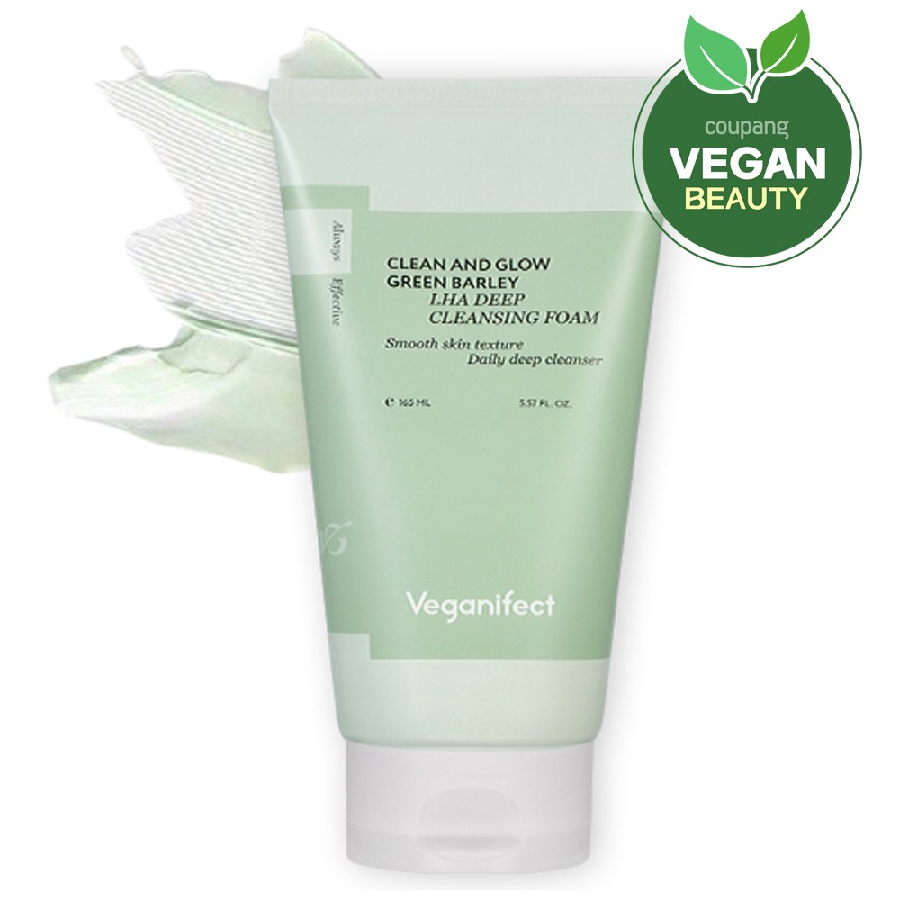 Veganifect[韓国化粧品]ビーガンエフェクトクリーン＆グロージーンズLHAにきび緩和ディープクレンジングフォーム165ml1個