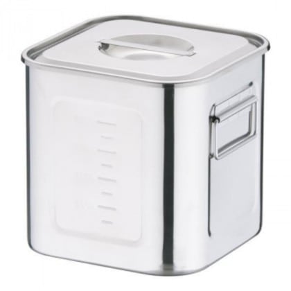 三宝産業 18-8深型角キッチンポット 目盛付 (手付) 19.5cm AKK06019 6,513円