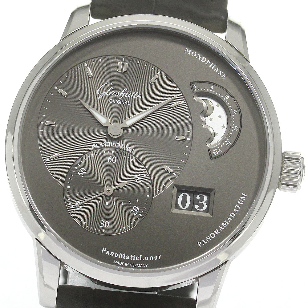 グラスヒュッテ・オリジナル GLASHUTTE ORIGINAL 1-90-02-43-32-50 パノマティック ルナ デイト 自動巻き メンズ 保証書付き_870546【中古】