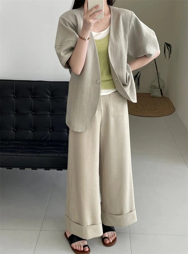 エレガント 気質 上着 パフスリーブ セール ゆったりする レディース 綿のスーツ ボタン一粒 コート 洋服スーツその他 スーツ