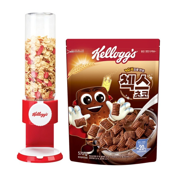 シリアルディスペンサー(レッド)+チェックスチョコ570g