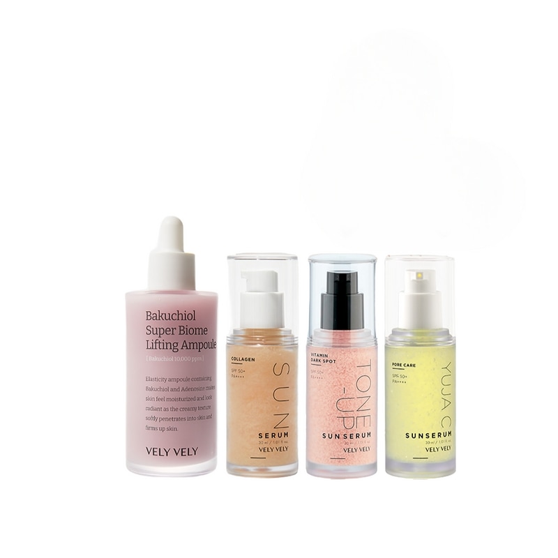 ブリブリサマー基礎2種セット【バクチオールアンプル100ml＋サンセラム30ml 3種1タック（SPF50+PA++++）＋（贈呈）ショッピングバッグ】