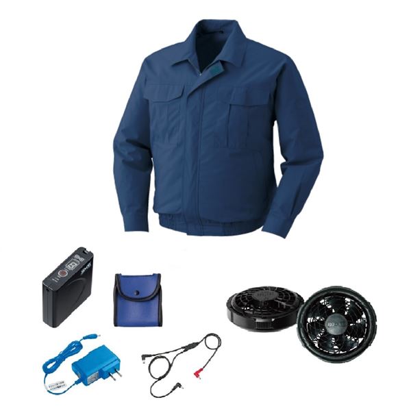 KU90550 空調服 綿薄手 FAN2300B/LISUPER1セット ダークブルー S