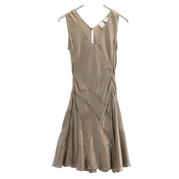 シルク ノースリーブ ワンピース PO ブラウン系 レディース