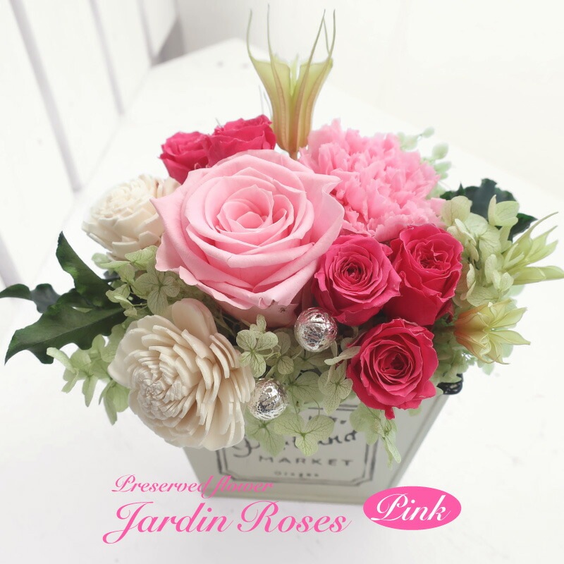 プリザーブドフラワー ジャルダンローゼズ ピンク