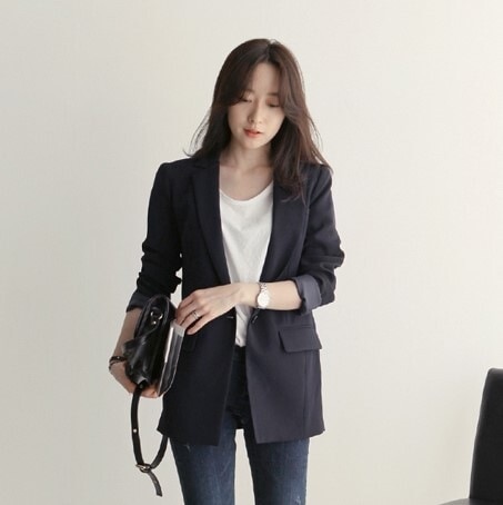 トップス アウター ジャケット 上着 ミディアム丈 長袖 Vネック 襟付き ストレート ポケット 前開き ポリエステル きれいめ シンプル カジュアル 大人 上品 おしゃれ お洒落 かっこいい