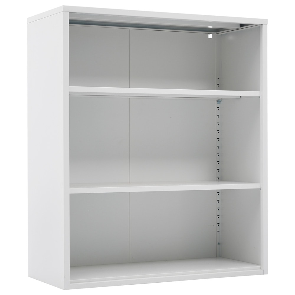 オープン書庫 キャビネット サイドボード 収納棚 スチール製 可動棚 スリム 収納 オフィス 事務所 会社 店舗 病院 学校 更衣室 寝室 業務用 簡単組立 頑丈 ホワイト