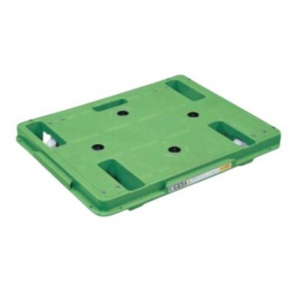 サカエ 樹脂台車 スタッキング 連結仕様4輪自在タイプ 600×480×109mm グリーン SCR-650N