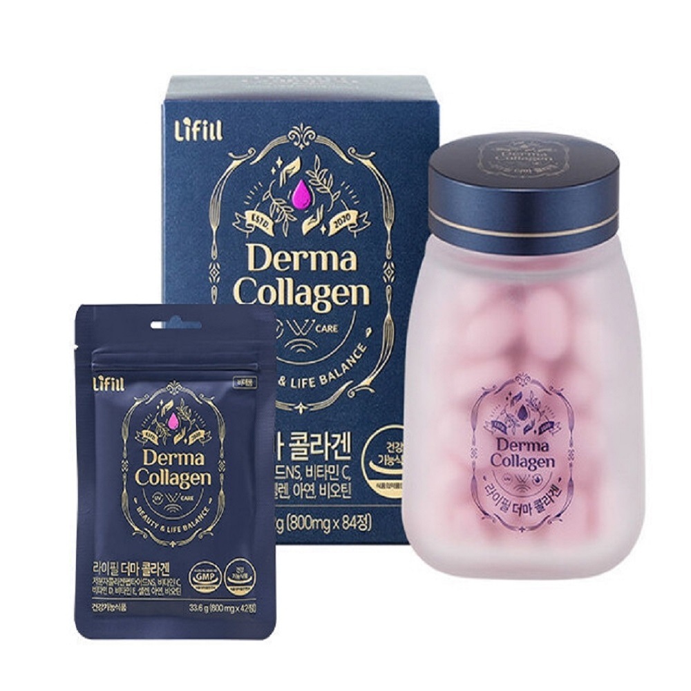 韓国-K-BEAUTY-ライフィルダーマコラーゲン84錠（67.2g）2個+ポーチ（42錠）1個贈呈/10週間分//チョヨジョンコラーゲン 肌の健康保湿 11,820円