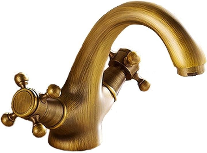 洗面用 アンティーク 混合水栓 蛇口 クラシック 2ハンドル レトロ 洗面台 手洗いボウル クロスハンドル SK1