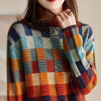 トップス ニットソー セーター 長袖 タートルネック かわいい 大人可愛い おしゃれ お洒落 レトロ