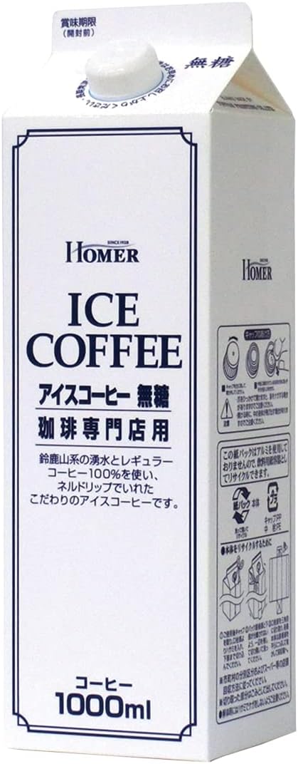HOMER ホーマー UCC 無糖アイスコーヒー 紙パック 1000ml×12本
