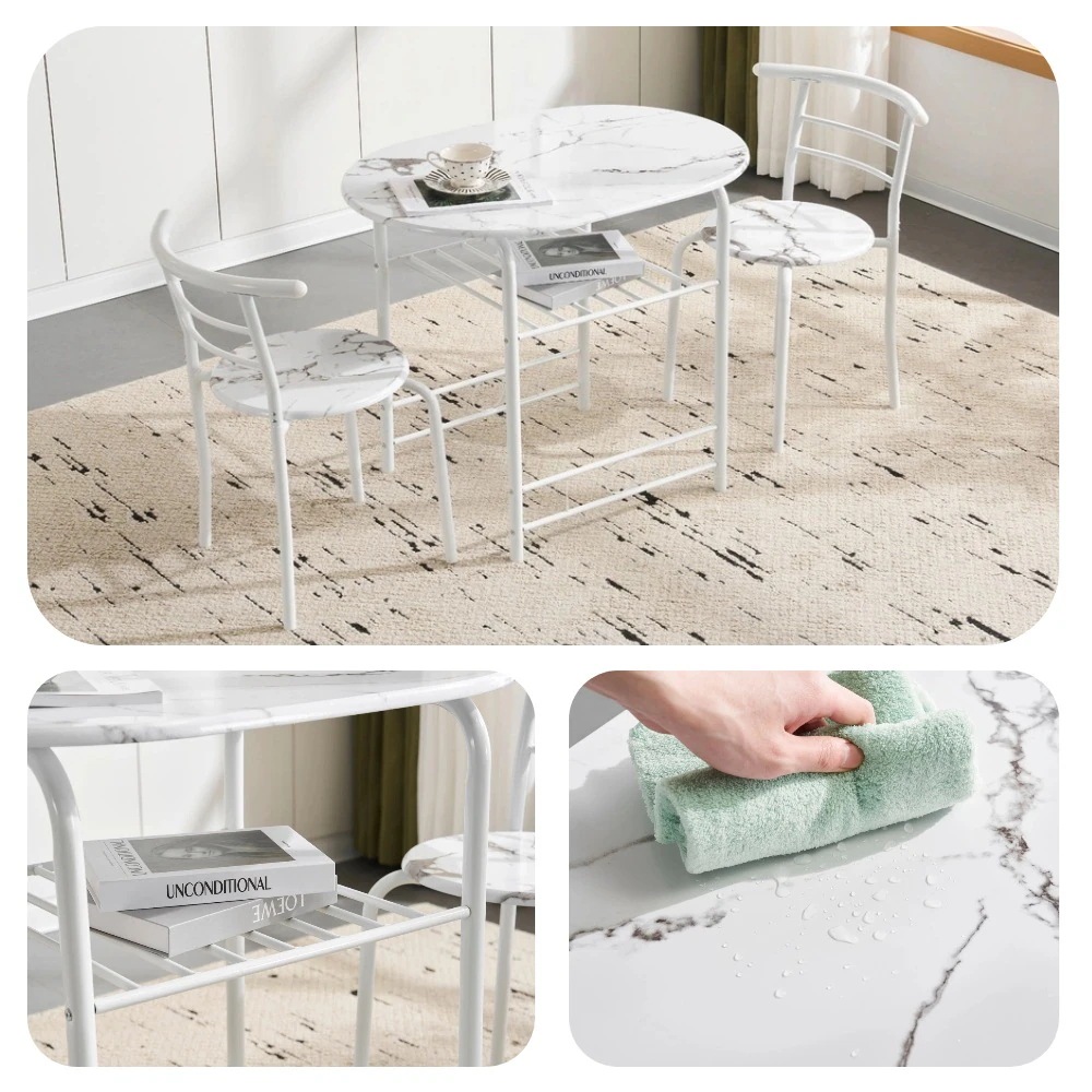 【現地発送.送.料.無.料！】円形 ダイニング 3点セット ダイニングテーブル ダイニングセット 食卓 チェア2脚 コンパクトサイズ 2人掛け おしゃれ コンパクト マットレス/4 15,250円