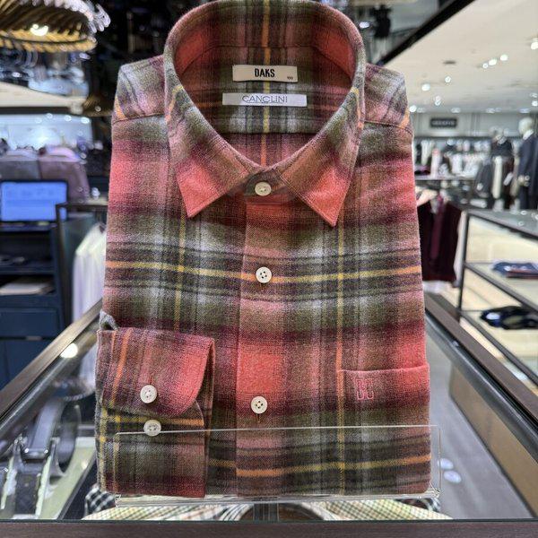 AK盆唐店 25FWレギュラーフィット イタリア CANCLINI ミディアムチェック 起毛 長袖シャツ