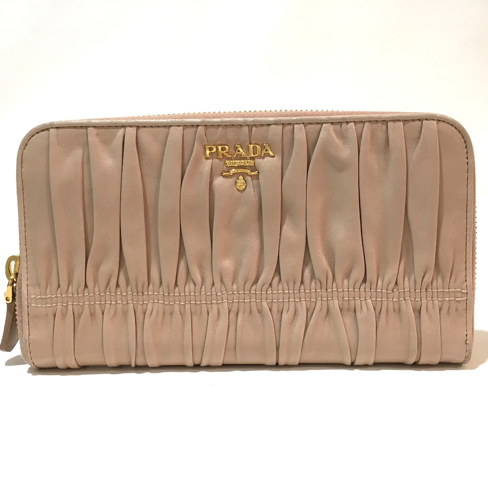 長財布 1M0506 ラウンドファスナー レザー ベージュ