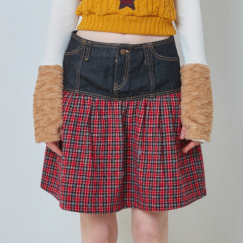 デニム チェック スカートデニムスカート