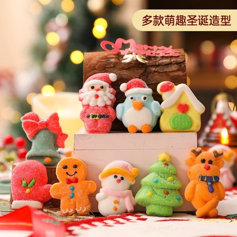クリスマスキャンディマシュマロデコレーションソフトキャンディ漫画サンタクロース雪だるまクリスマスイブギフト お菓子 大人 子供 誕生日プレゼント