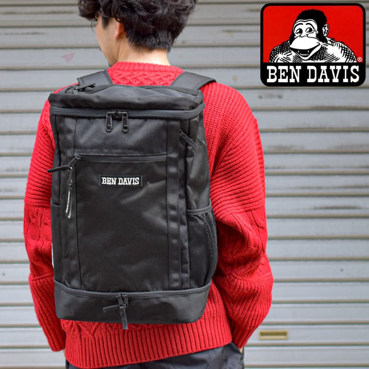 リュック メンズ バックパック ベン デイビス 大容量 リュックサック 30L ボックス型 スクエア おしゃれ 黒 撥水 レディース 部活 通学 丈夫 A4 B4