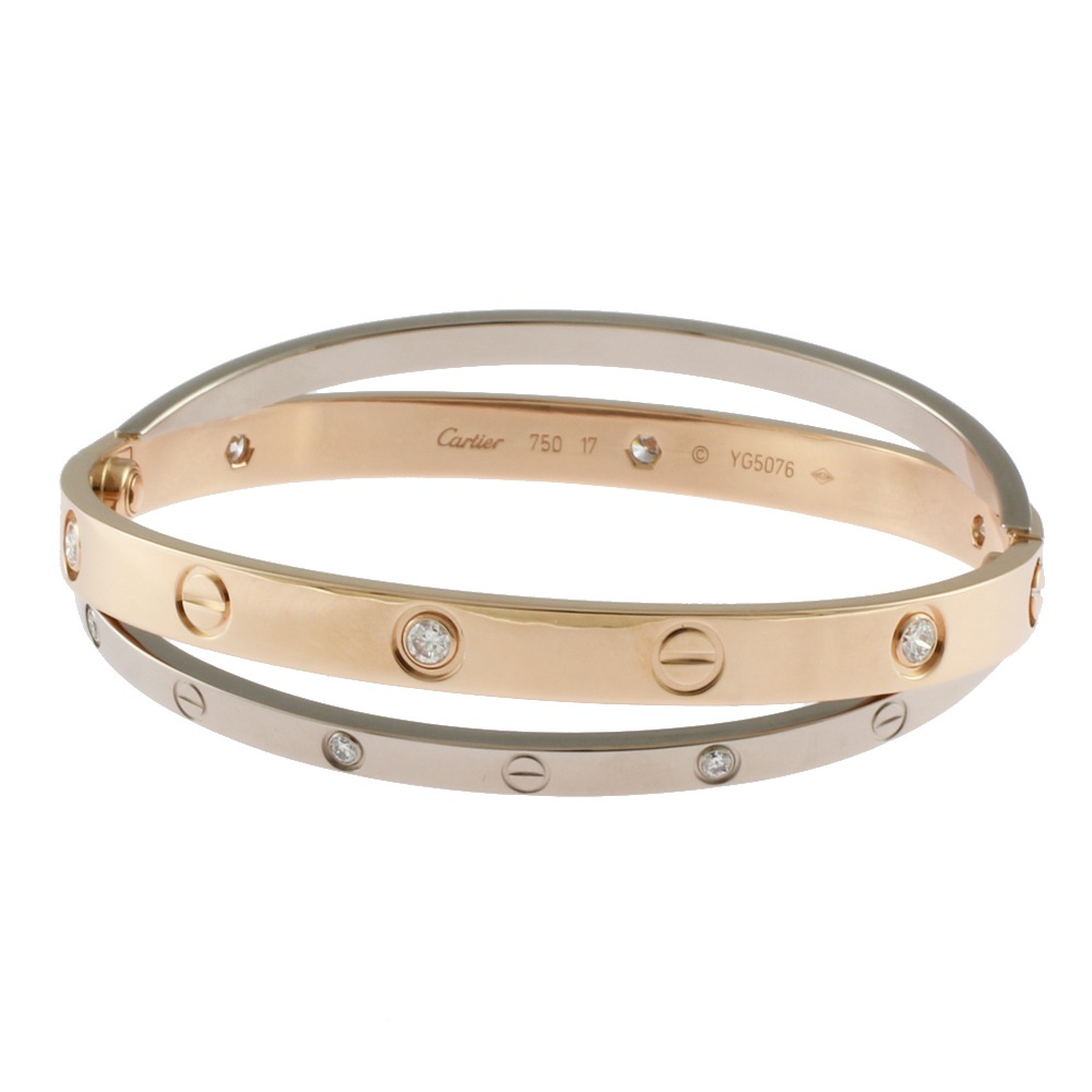 カルティエ ラブブレス ダイヤモンド ドライバー付き バングル 18金 K18ピンクゴールド ダイヤモンド CARTIER 中古 美品