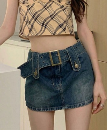 デニムスカート風ショートパンツ ボトム スカート パンツ ミニ丈 デニム かわいい 大人可愛い ベルト 大人 おしゃれ かっこいい 大人可愛い 大人女子 こなれ感 キュート 爽やか 柄 春 夏