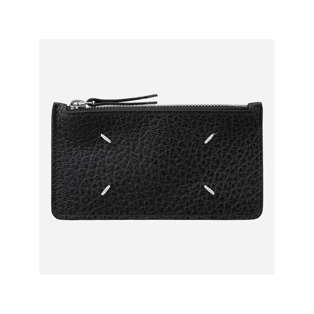 メゾンマルジェラ 5S S56UI0143 P4455 T8013 ステッチロゴジッパーカードウォレット PVYS56UI0143P4455T8013