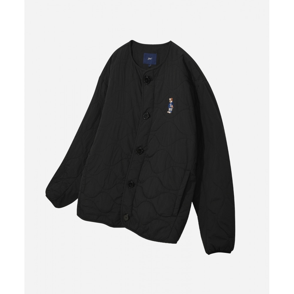 エールエンブロイダリーダンカラーレスキルティングブラック