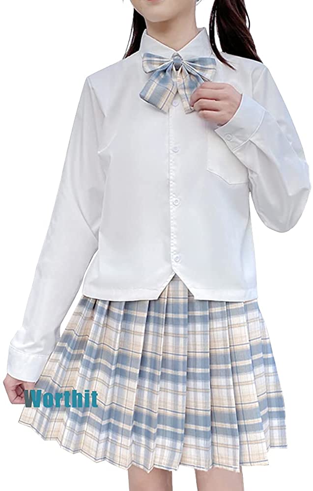 女子制服学生服 チェック柄 プリーツスカートスクールリボン 2点セット JK制服 可愛い 清純