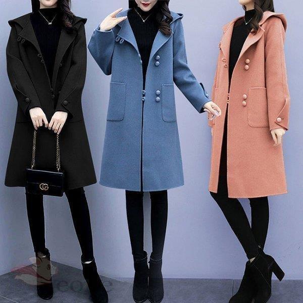 の入荷 チェスターコート レディース 秋冬 チェスターコートロング丈 黒 ラシャコート ひざ下 フード連れオーバー 韓国風アウター 通勤 着痩せ オシャレ ゆったり