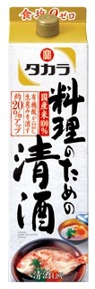 ２ケースまで送料１ケース分料理のための清酒1800ｍｌパック（６本入り）ケース単位清酒メーカー：宝酒造(株) 5,178円