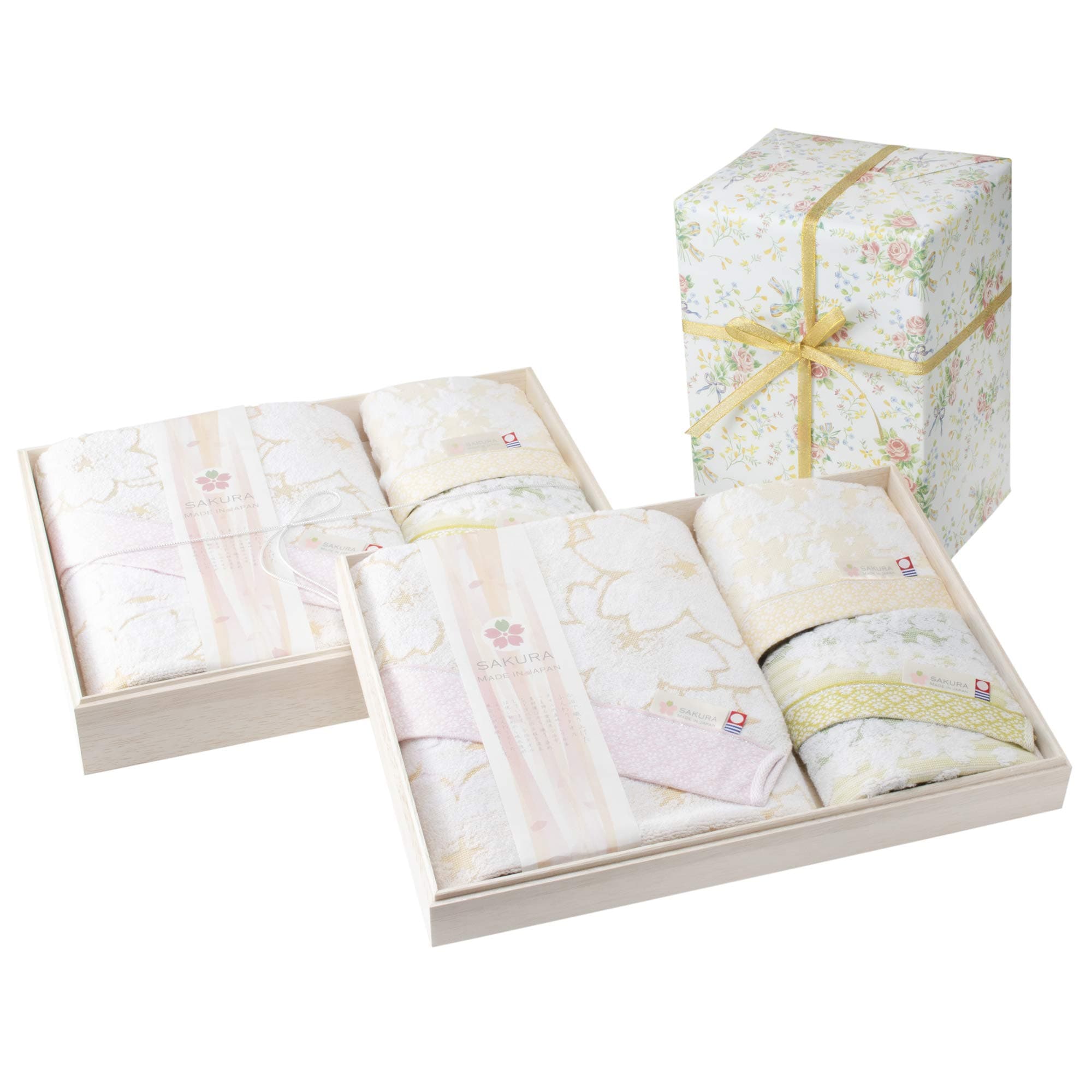 【包装紙ラッピング済】今治タオル タオルギフトセット バスタオル (約60×110cm)フェイスタオル (約34×75cm)ウォッシュタオル (約30×34cm) しまなみ匠の彩 木箱入 (包装紙