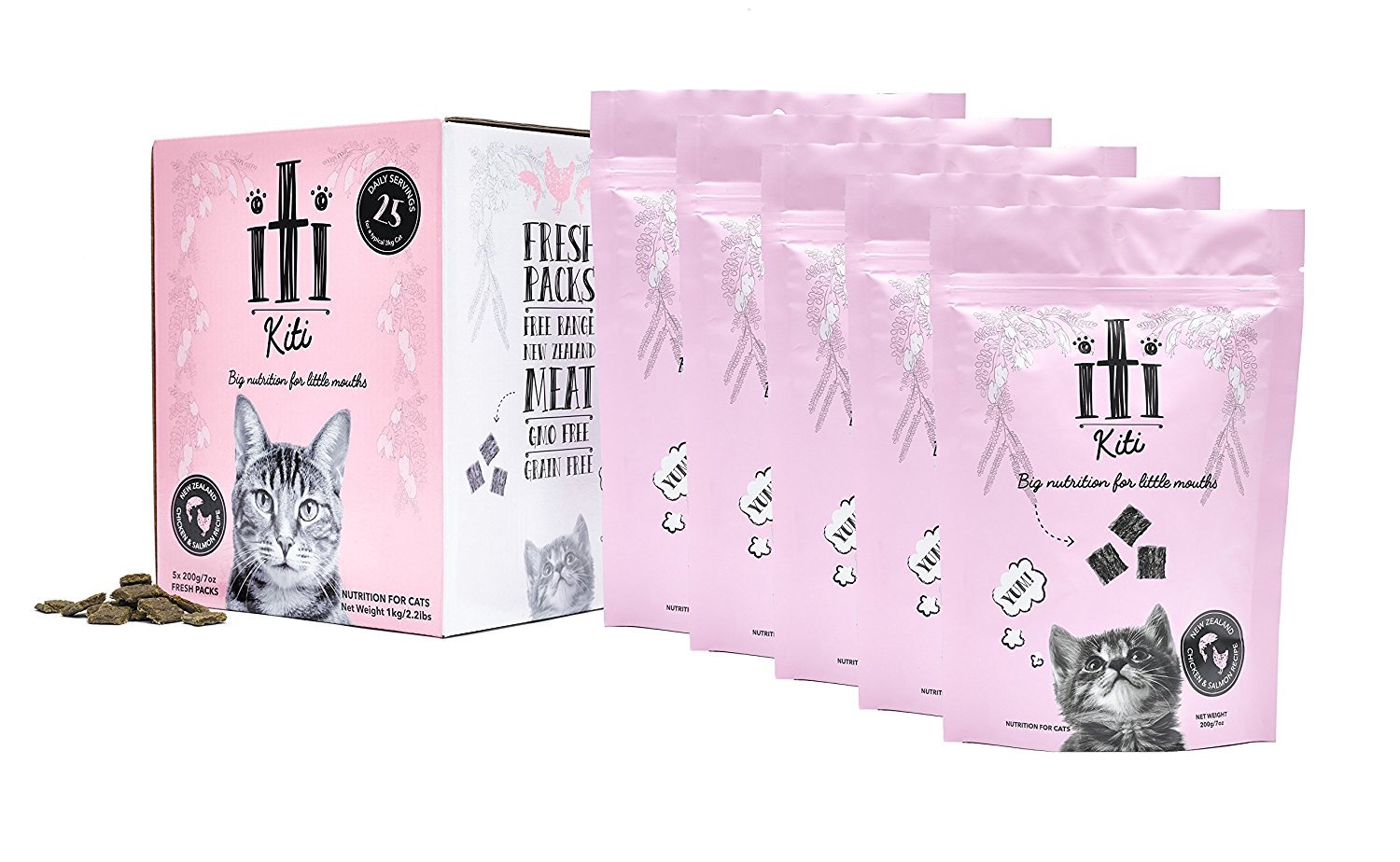 送料無料 イティ (iti) キャットフード エアドライフード チキン＆サーモン・ディナー 200g×5個 (ケース販売)