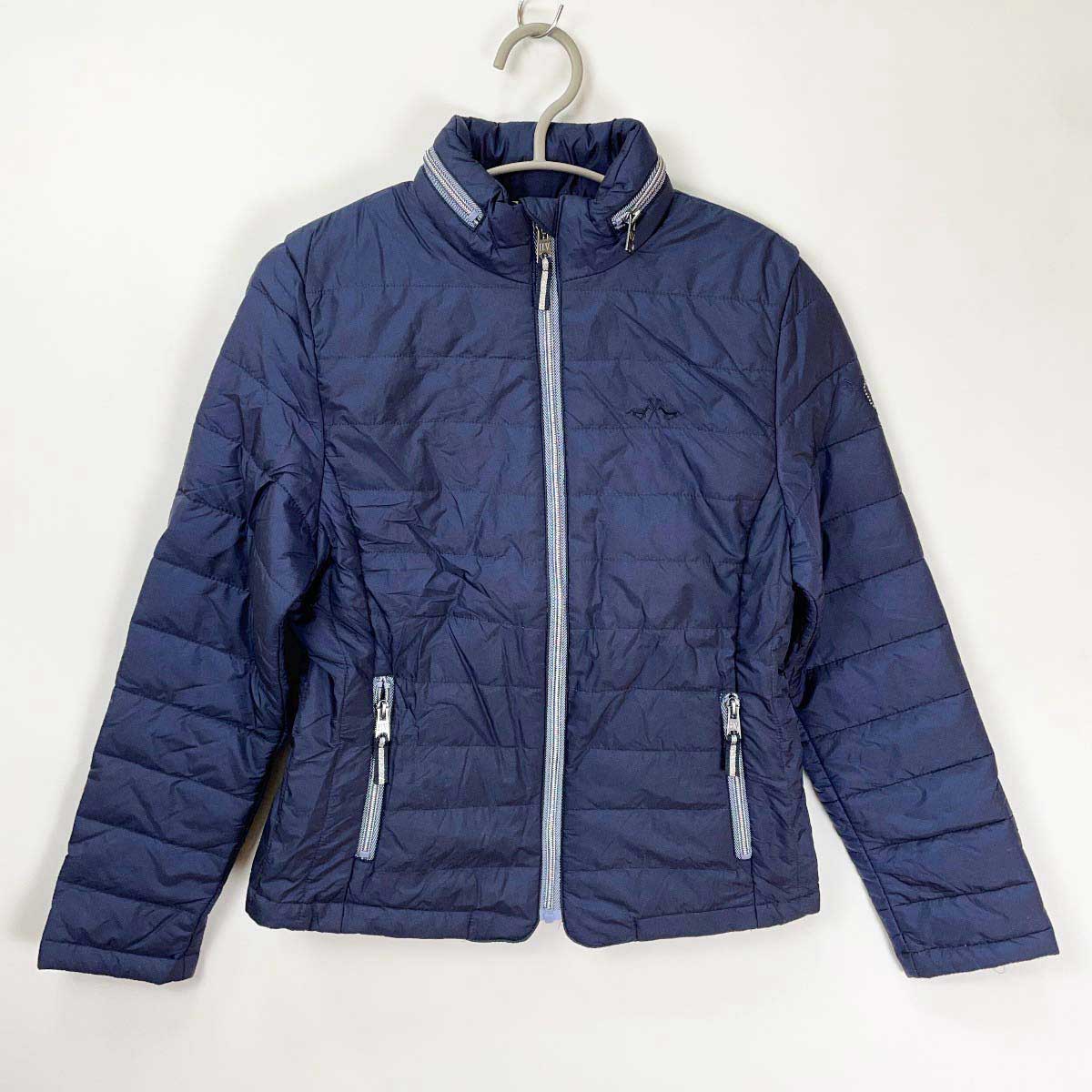 【中古・未使用品】HV Polo SOCIETY PAOLA ジップアップ ナイロンジャケット ライディング S ネイビー レディース 乗馬 馬術