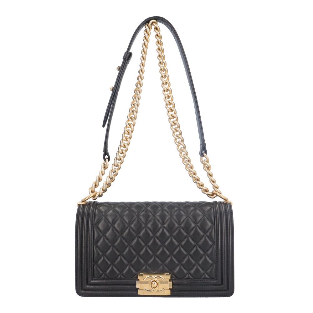 シャネル ボーイシャネル ショルダーバッグ ラムスキン A67086 ブラック CHANEL 中古 美品