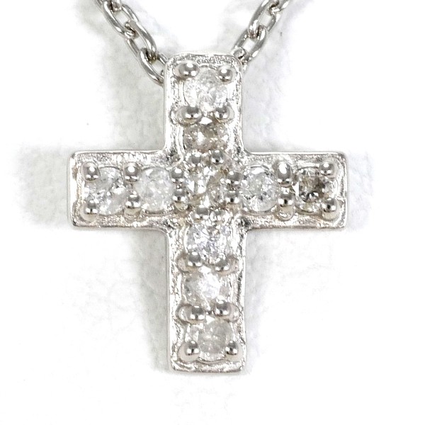 PT1000 PT850 ネックレス ダイヤ 0.10 約45cm ジュエリー 中古