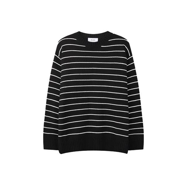メンズエルボーポイントSTラウンドニットTシャツ RM-KN-Q067-ブラック