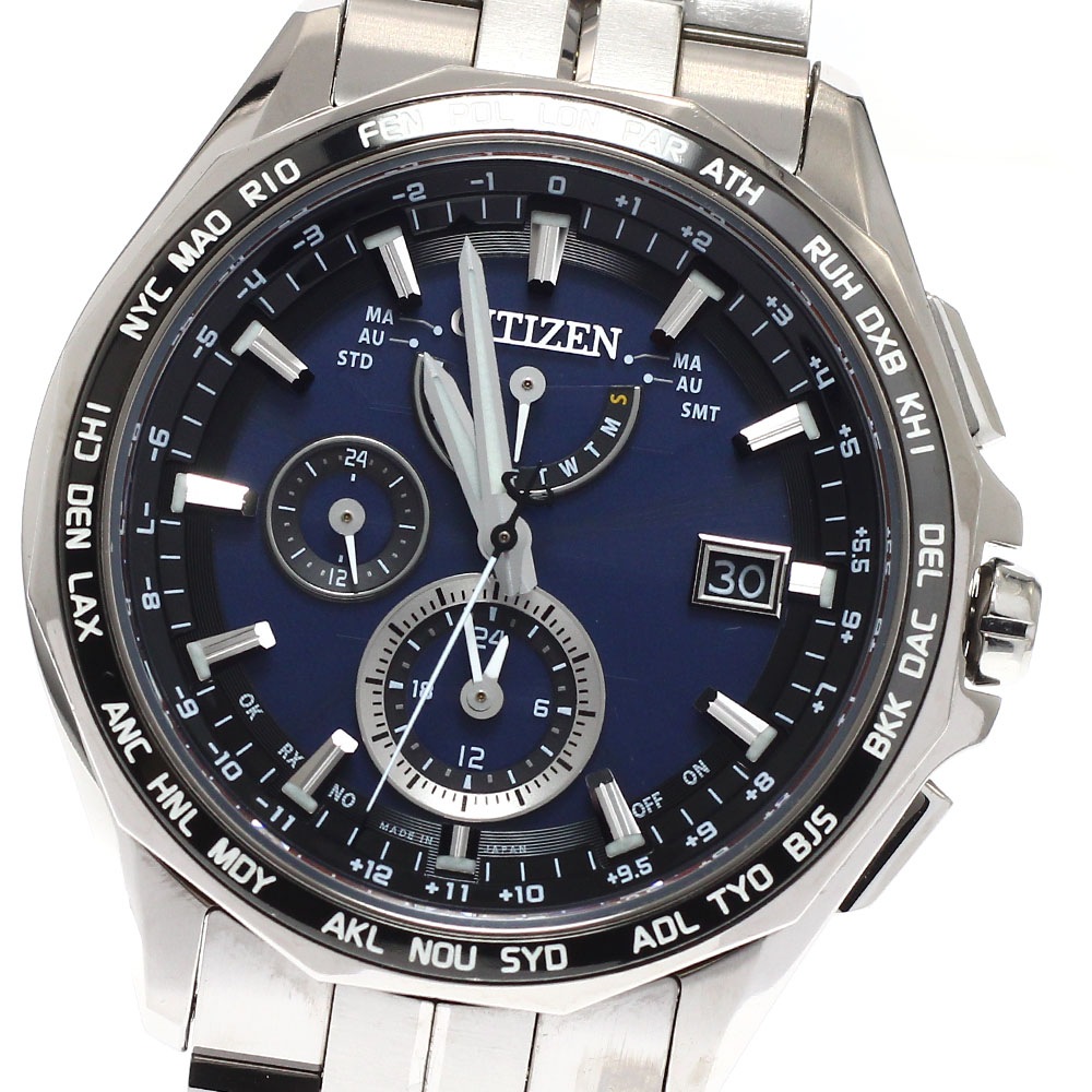 シチズン CITIZEN AT9090-53L/H820-T023096 アテッサ ダブルダイレクトフライト エコドライブ ソーラー電波 メンズ _940502【中古】