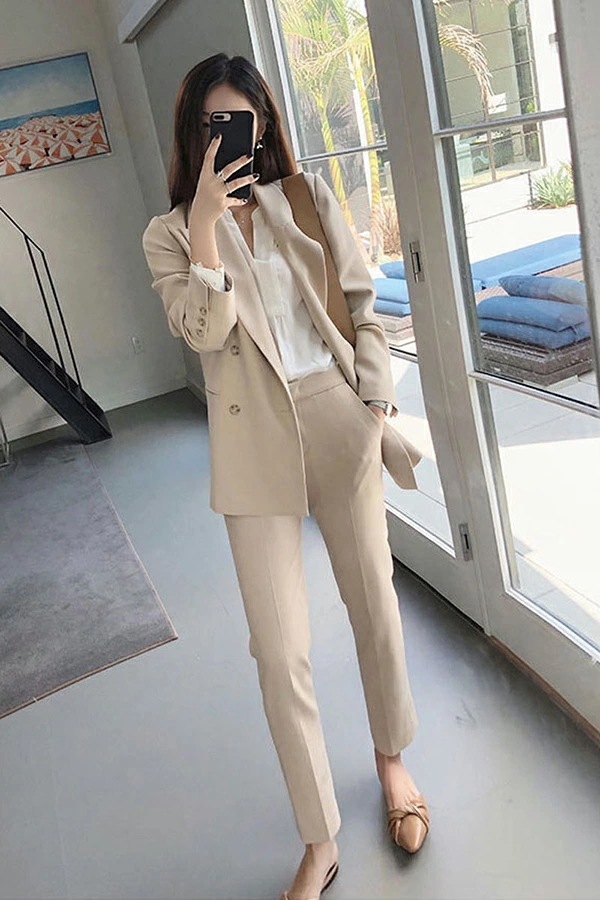 秋冬　レティース　スーツセット　ジャケット　パンツ　ワイドパンツ 2点セット　パンツスーツ　着痩せ 大きいサイズ オシャレ 長袖 大人かわいい おしゃれ 上品 フォーマル　オフィスレディー　OL 結婚