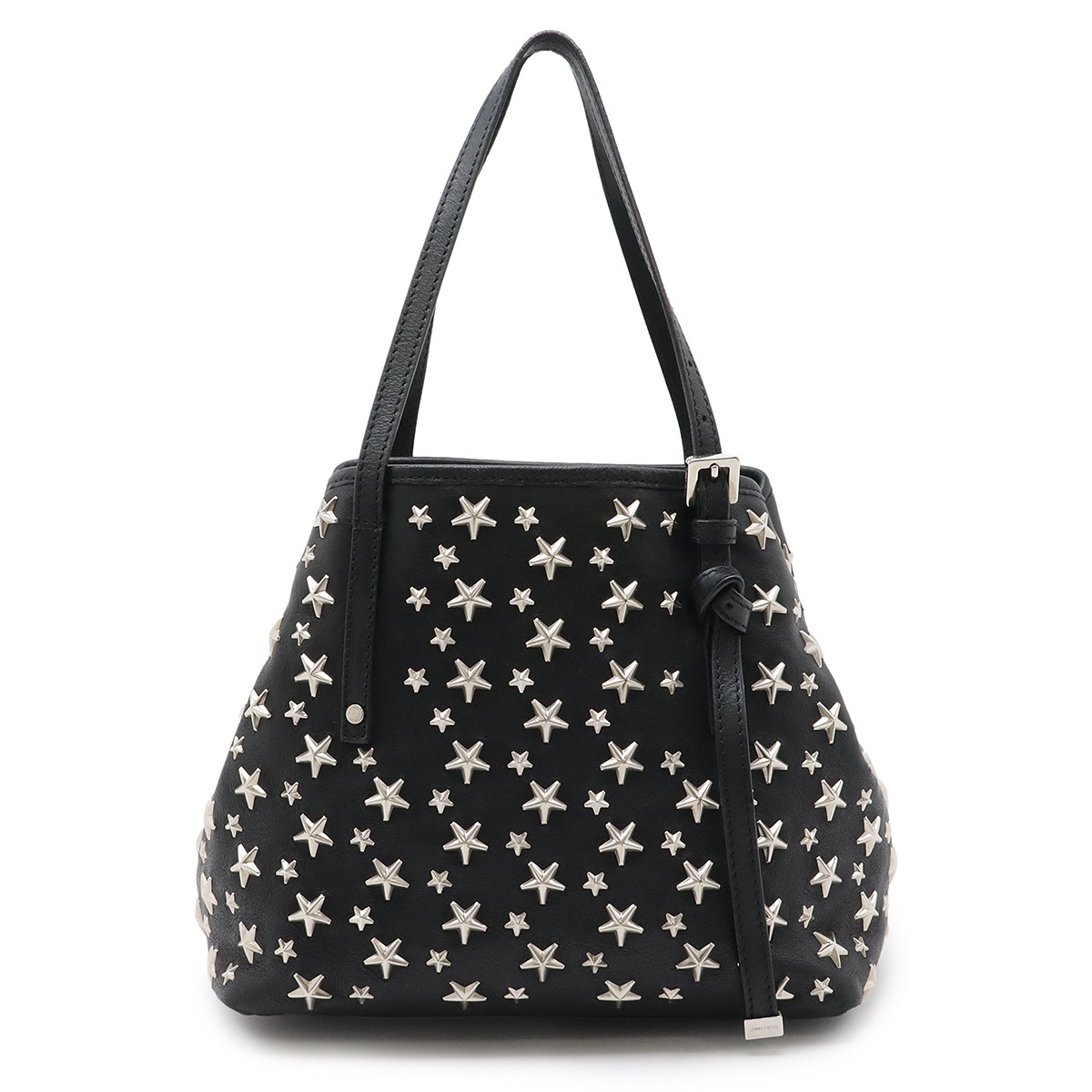 ジミーチュウ Sasha/S サシャS トートバッグ ショルダーバッグ レザー スタースタッズ 星 ラインストーン ブラック