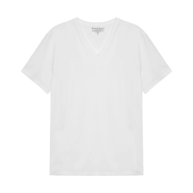 ブレッド＆ボクサーズ：ORGANIC COTTON V-NECK Tシャツ [ホワイト]【BNBUS102-100】