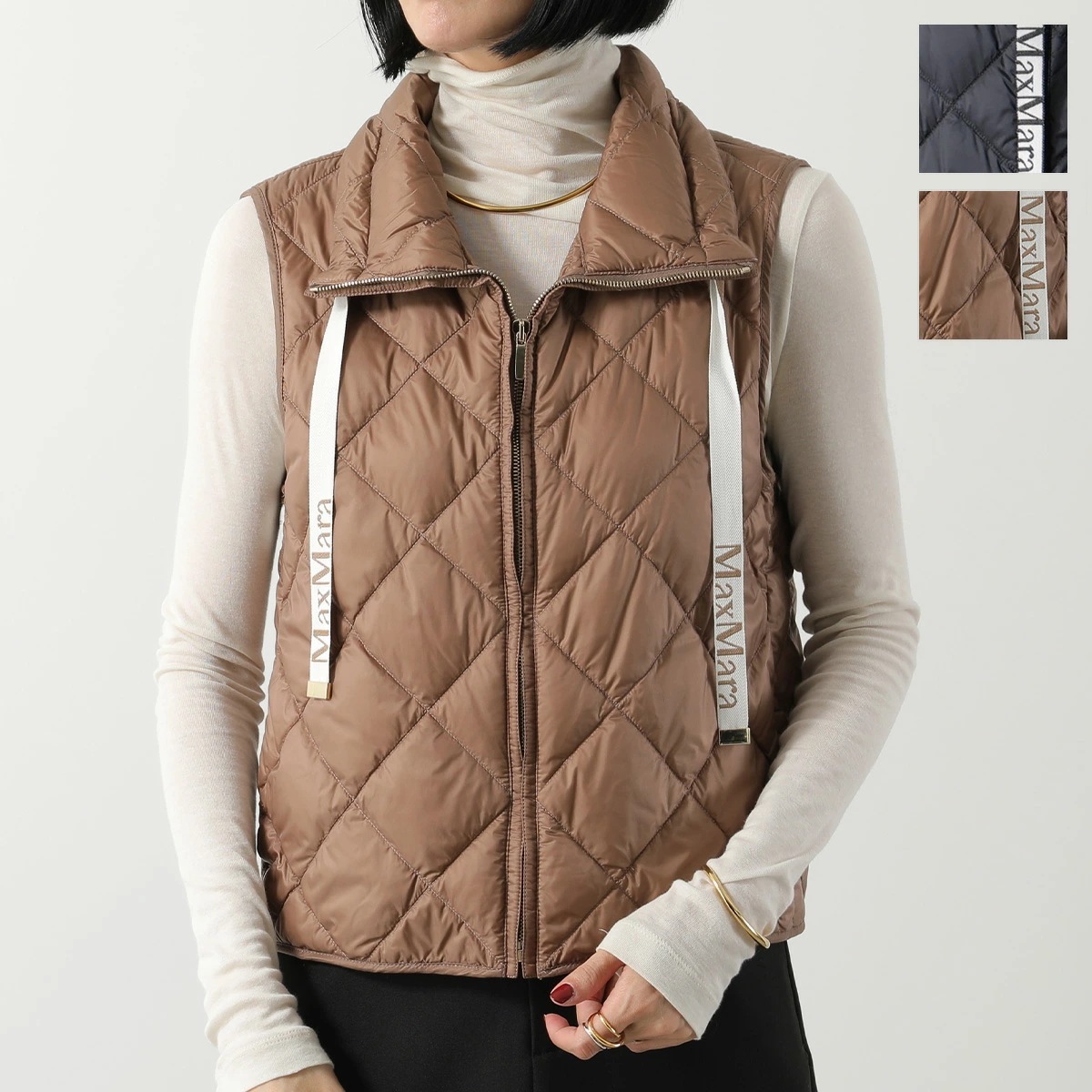 Max Mara The Cube マックスマーラ ザ・キューブ ダウンベスト TREGICトレジック レディース キルティング ジレ 軽量 ショート丈 ポーチ付き カラー3色