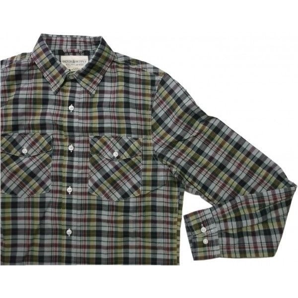 LA直輸入 デニム＆サプライ メンズ 長袖 コットン チェックシャツ グレー cotton check shirts ラルフ 039