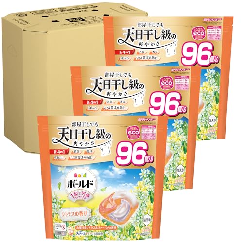 ボールド 洗濯洗剤 ジェルボール 4in1 心弾けるシトラス&ヴァーベナの香り 詰め替え 96個ｘ3袋 [大容量] [ケース品]