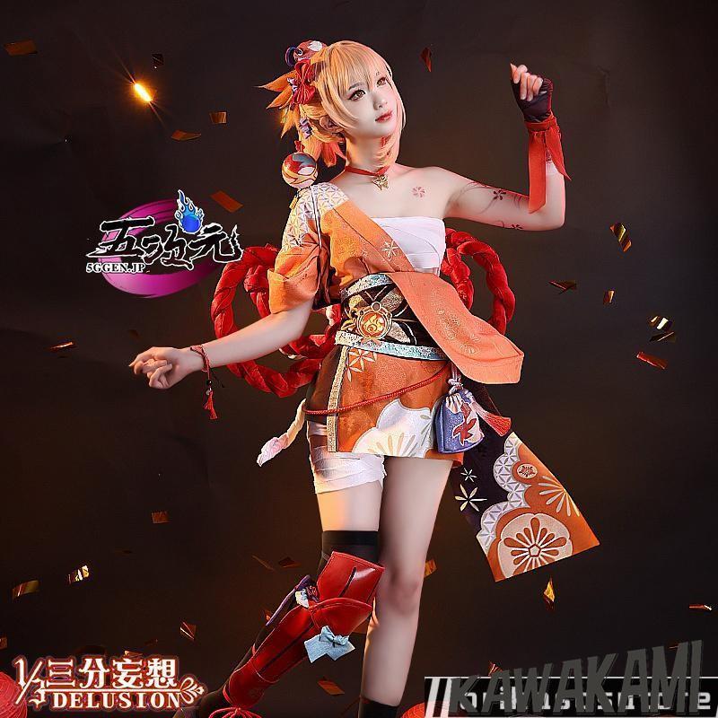 三分妄想　原神　コスプレ　宵宮　ヨイミヤ　衣装　ウィッグ　追加可