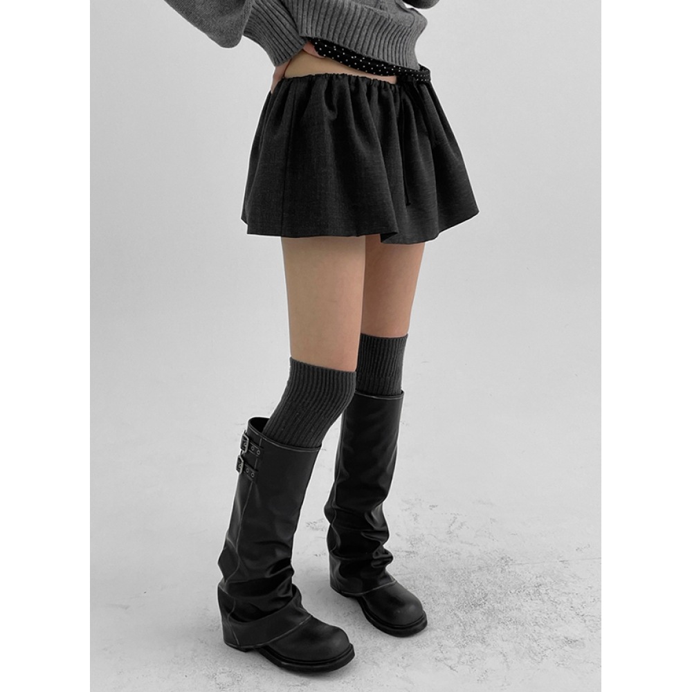 ブラックアップ 春新作 シュプ レイヤード バンディング フレア ミニスカート 6,513円