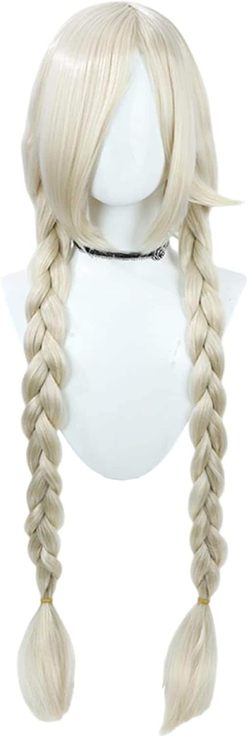 コスプレウィッグ尾張コスプレ変用ウィッグ金髪三つ編み耐熱文化祭小物ハロウイーンウィッグかつらネット付きコスチューム