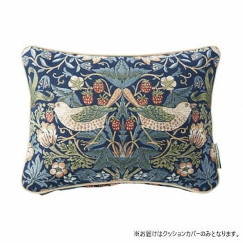 川島織物セルコン　モリスデザインスタジオ　いちご泥棒　ピロークッションカバー　40x30cm　LL1710　ブルー