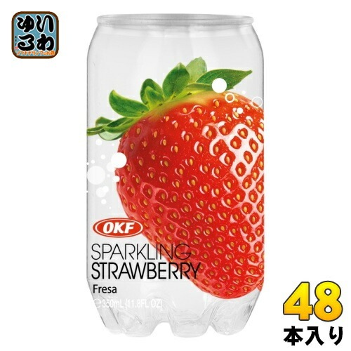 OKF クリアスパークリング いちご 350ml クリア缶 48本 (24本入×2 まとめ買い)