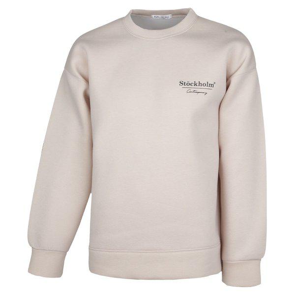 男性用ルーズフィットストックネオプレンマンツーマンTシャツ RB-TSA-Q009-ベージュ